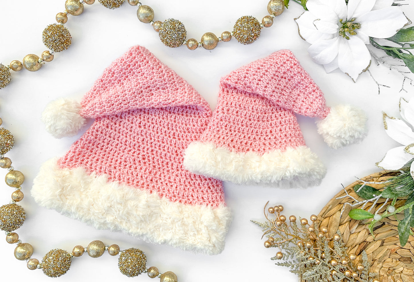 Santa Hat Crochet Pattern (Mommy-and-me)