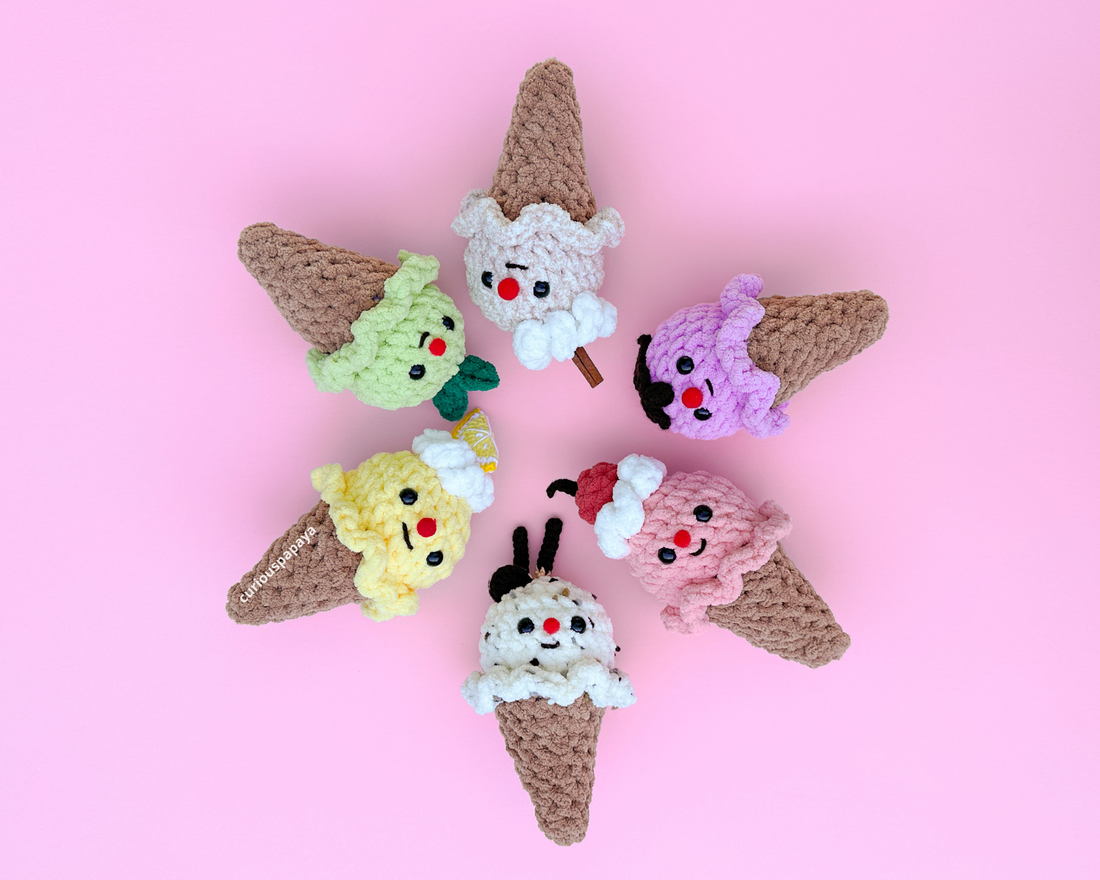 Free Crochet Pattern - Strawberry Ice Cream Cone