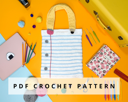 Lined Paper Tote Bag Crochet Pattern