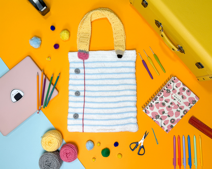 Lined Paper Tote Bag Crochet Pattern