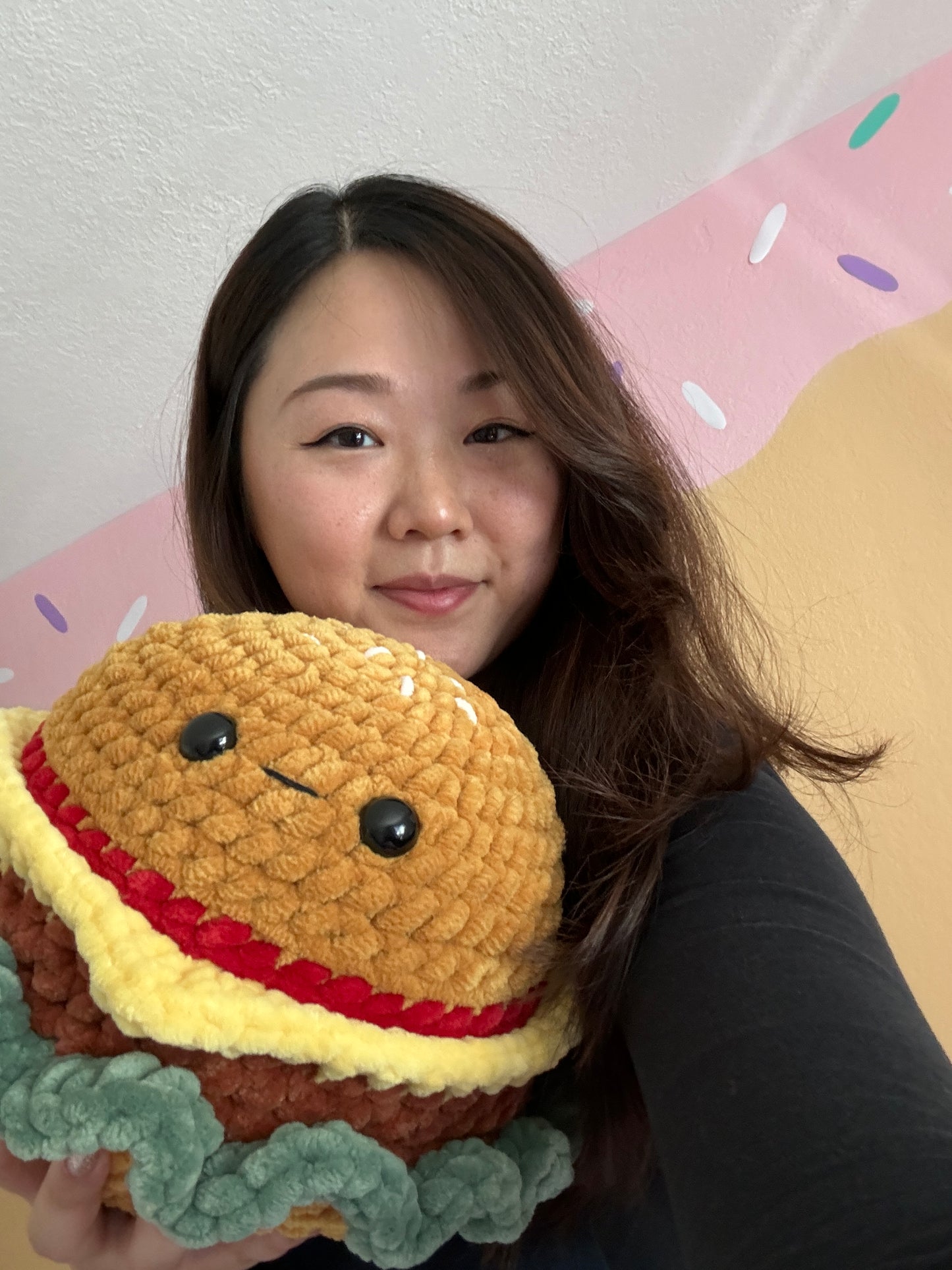 No-Sew Giant Burger Crochet Pattern