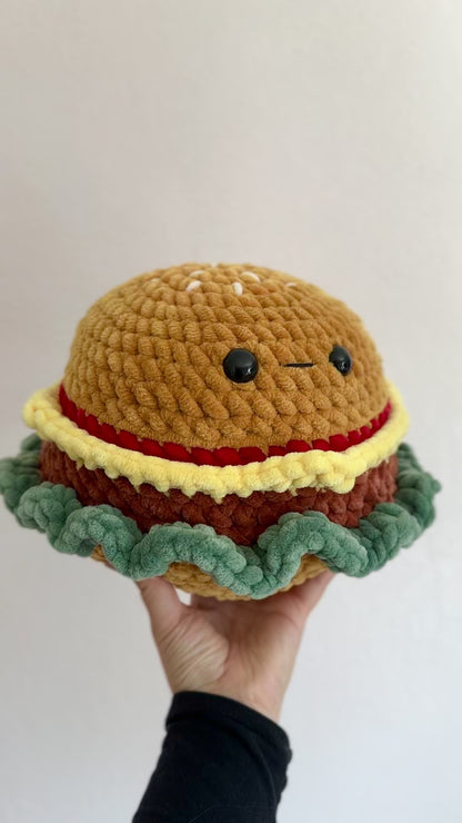 No-Sew Giant Burger Crochet Pattern