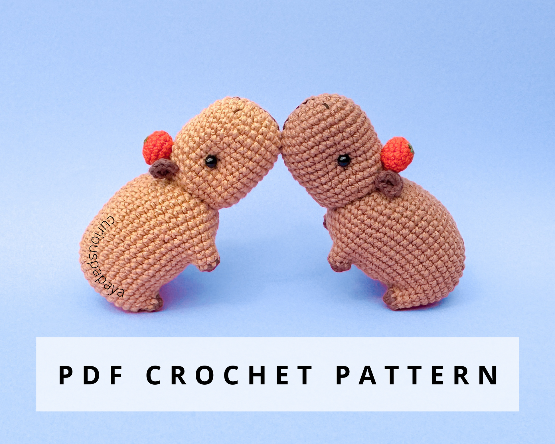 READY to SHIP Amigurumi Capybara Crochet Guinea Pig Plush, Cute